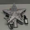 Kesfitt Christmas Tree Topper Sliver Lighted with 6 Projection Modes,Christmas Star Tree Topper Built-in LED Rotating Lights, 3D Glitter Dynamic Projection for Xmas Party Holiday Decorations (Silver)