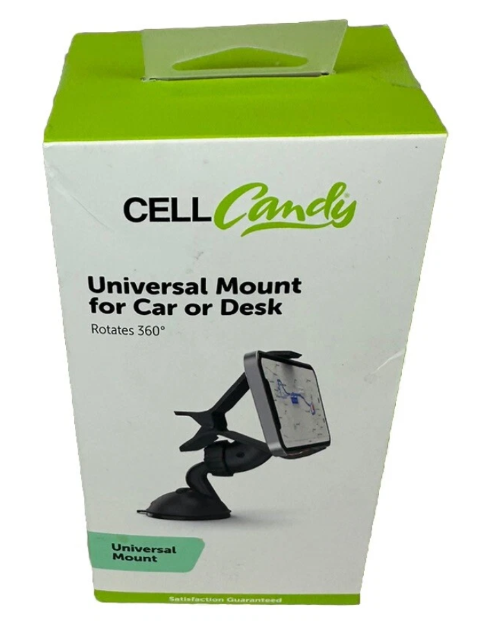 Cell Candy - Universal Cell Phone Mount for Car or Desk - Black