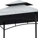 Grill Gazebo Replacement Canopy Top - AONEAR 5'x8' Outdoor BBQ Tent Roof Cover Double Tiered Outdoor Grill Shelter Fit for Model L-GG001PST-F (Gray)