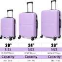 Luggage Set 3 Pieces -Suitcase Set - Luggage with Wheels - Check-in Luggage - PC + ABS Durable Suitcase Rotating Silent Wheels 3-Piece 20/24/28 Mint Green (purple)