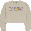 Blue 84 NBA womens Nba Officially Licensed Women's Cropped Crewneck Sweatshirt Oatmeal M