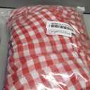 Romanstile Gingham Ruffled Tablecloth Rectangle - Waterproof Linen Cotton Checkered Table Cloth, Outdoor Plaid Table Cover for Picnic, Camping, Party - 60 x 120 Inch, Red