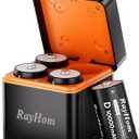 Rechargeable D Batteries with Charger, 4Pack 10000mAh NiMH D Cell Batteries, Low Self Discharge, 4 Slot NiMH Battery Charger with Type-C Input