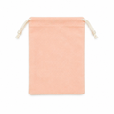Peach Drawstring Pouch, Soft Velvet Gift Bag, Small Storage Bag