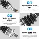 Front Right CV Axle Shaft for Arctic Cat 400 650 06-11, TRV 400 13-14, 450 09-12, 500 700 06-14, 550 09-14, 1000 09-11 (Not for Prowler or Mud Pro models), Replace for 0502-812, 1502-344, 1502-874