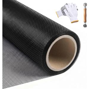 47in x 10ft Black 304 Stainless Steel Window Screen Mesh Roll | Black 304 stainless steel screen mesh roll with low visibility, rust resistance, easy DIY cutting for windows & doors