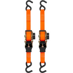 SMARTSTRAPS 10 Retractable Ratchet Straps, 2 Pack  3,000lb Break Strength, 1,000lb Safe Work Load  Haul Motorcycles, Boats, and Appliances with Patented Technology Heavy Duty Ratchet Straps (Orange)