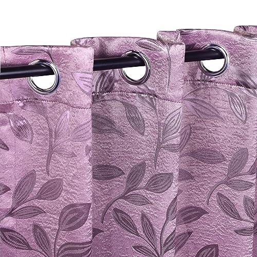 Superior Blackout Curtains, Room Darkening Window Accent for Bedroom, Sun Blocking, Thermal, Modern Bohemian Curtains, Leaves Collection, Set of 2 Panels, Grommet- 42 in x 63 in, Wisteria
