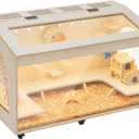Hamster Cage Large 32 inch Guinea Pig Cages Hamster Cages Enclosure and Habitats Mice Rat Cage with Platform Openable Top Acrylic Sheets Wooden Chewproof Small Animal Cage for Hedgehog Mouse Gerbil