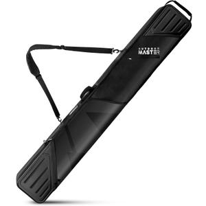 OutdoorMaster Ski Bag with Hard Shell On Both Ends, Ski Bags for Air Travel, Ski Case with Pockets and Removable Shoulder Straps - Up to 185cm Ski Boards