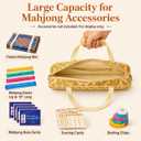 American Mahjong Bag Set for Tiles and Racks, 3-Piece Mahjong Carrying Bag with Zipper Tile Bag, Drawstring Rack Bag, Detachable Shoulder Strap, Padded, Machine Washable, Large