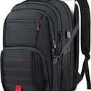 tazbuzo 50L Travel Backpack, Extra Large Backpack, Laptop Backpack for Men, big Backpack, Water Resistant TSA Approved Business Work College School Computer Bag with USB Port, Fits 17 Inch Laptops (Black)