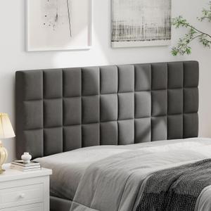 Andeworld Velvet Upholstered Tufted King Size Headboard,Wood Head Board with Metal Legs, Adjustable Height from 42 to 56, Bed Headboard in Modern Design,Backboard for Bed, Dark Gray