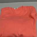 Homespun Ultra Soft 3-End Ringspun Cotton/Poly Fleece Pouch Pocket Crews (Medium, Coral)