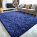 OLANLY 6x9 Machine Washable Large Area Rugs for Living Room, Bedroom, Soft Fluffy Shaggy Bedside Rug, Indoor Floor Carpet for Kids Girls and Boys, Dorms, Nursery, Home Decor Aesthetic, Navy Blue