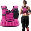 ZELUS Weighted Vest for Women Men, 6/8/12/16/20LB U-Shaped Ergonomic for Even Weight Distribution, Odorless Workout Vest with SGS Certification, Arm Pocket & Back Mesh Pouch for Training & Running (Pink)