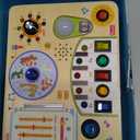 JoyCat Busy Board with Led Light, Toddler Toys for 1 2 3 4 Year Old Boys and Girls, Wooden Sensory Toys with Music, Travel Toy for Toddlers 1-3, Birthday Presents (Blue)