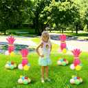 4 Sets Pink Blue Yellow Green Balloons Kit Rainbow Balloons with Base for Table Centerpieces Cartoon Magic Theme Party Decoration for Birthday Baby Shower Gender Reveal