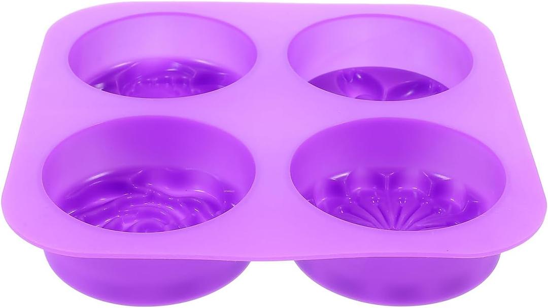 PRETYZOOM Silicone Muffin 6.53X6.53X1.18In Flower Modeling Non-Stick Baking Accessory for Diy Cupcakes Pastry Dessert Easy Heat