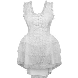 Daisy Corsets Womens Daisy Corsets Top Drawer Steel Boned White Lace Victorian Corset Dress (X-Large)