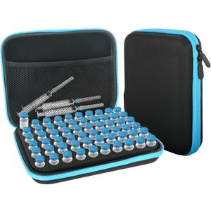 60 Slots 3ml Insulin Vial Holder, Peptide Vial Storage Case for Fridge and Travel, Fits 1ml 3ml Standard Vials, Diabetic Supplies (Case Only)