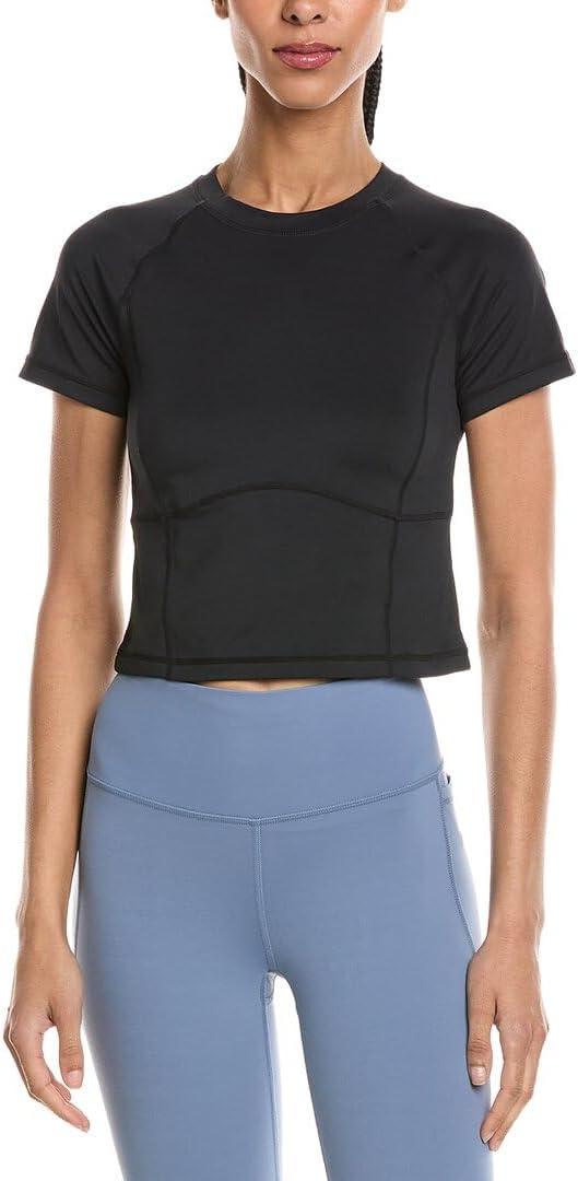 Sweaty Betty Women's All Day Active Short Sleeve Cropped Workout T-shirt (Black, L)
