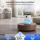 Dehumidifier for Home, 68 OZ Water Tank Dehumidifiers for Bathroom, Bedroom, Living room with, Auto Humidity Control, Digital Display, 7 Color Breathing Light, White