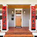 2026 Graduation Decorations, Graduation Banner Class of 2026, Hanging Congratulations/Congrats Grad Banner for Door and Porch, Party Decor - Red