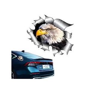 UGSHY 1 PC Car Personalized Body Stickers, PET Bald Eagle Wall-Breaking Shape Doors Windows Bumpers Decals Fuel Tank Cap Stickers, Car Decorative Accessories, for Most Models (Multicolored #03)