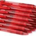 3 x deegtran Pens Bulk, 30 Pack No Bleed Red Ink Click Pens with Soft Grip, Wholesale Retractable Ballpoint Pens for Office School, Medium Point Smooth 1.0MM