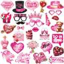 Valentines Day Photo Booth Props with Stick for Saint Valentine's Day Party Decorations (Valentines Day Photo Booth)