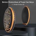 for Hyundai Key Fob Cover, Soft TPU Protection Key Fob Case Compatible with 2023 2024 Hyundai Ioniq 6 Grandeur GN7 KONA Sonata Elantra 7 Buttons Smart Key Accessories (Gold Black)