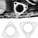 2PCS Exhaust Gasket,2" 3-Bolt Exhaust Flange Gasket,Multifunctional Manifold/Header/Muffler/Catalytic Converter Gaskets (2 inch)