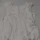 Fixmatti Women Boho Romper Off Shoulder Ruffle Chiffon Shorts Jumpsuit Playsuits (Large, White)