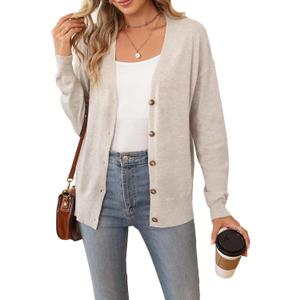 Arach&Cloz Womens Wool Blend Lightweight Spring Business Casual Cardigan Sweaters (M)