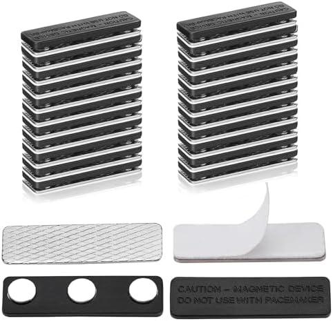 Blackout Blind Accessory - Magnetic Closure with Adhesive for Blackout Curtains,Magnetic Curtain Closures for Blackout Blinds (Black, 24Pair)