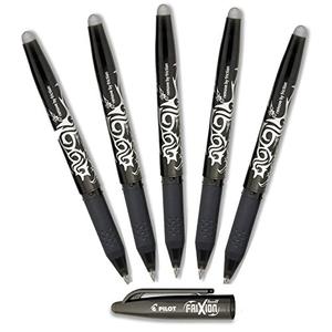 Pilot FriXion Ball Erasable Gel Ink Pens, Fine Point 0.7mm, Black Ink, Value Set of 6