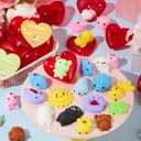 JOYIN 28 PCS Mochi Squishy Toys with Valentine Cards and Filled Hearts Party Favors for Kids Valentine Gifts Classroom Exchange, Kawaii Stress Relief Toy for Valentines Day Gift Exchange, Game Prizes
