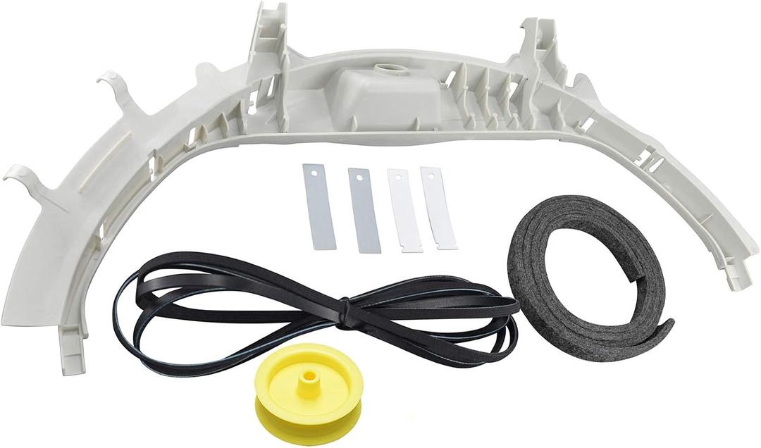 WE49X20697 Dryer Bearing Kit Compatible with GE Contains Top Front Bearing WE3M26 Drum Felt WE9M30 Drive Belt WE12M29 Slides WE1M1067 (WE1M481) Glide Slides WE1M504 (WE1M333) WE12X83 Pulley Idler