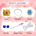 2 x Princess Peach Crown Accessories Kit - 5 PCS Princess Peach Dress Up Costume Set for Girls' Birthday Party Supplies & Cosplay