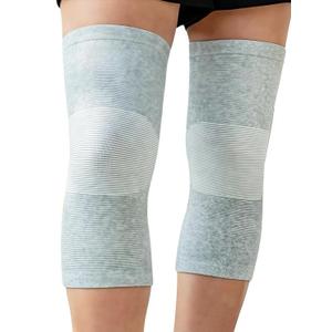 Bamboo Knee Sleeves, 2-Pack Knee Compression Sleeve Women Men Elastic Warm Slip-on Recovery Knee Brace for Arthritis Knee Pain (Medium, Grey)
