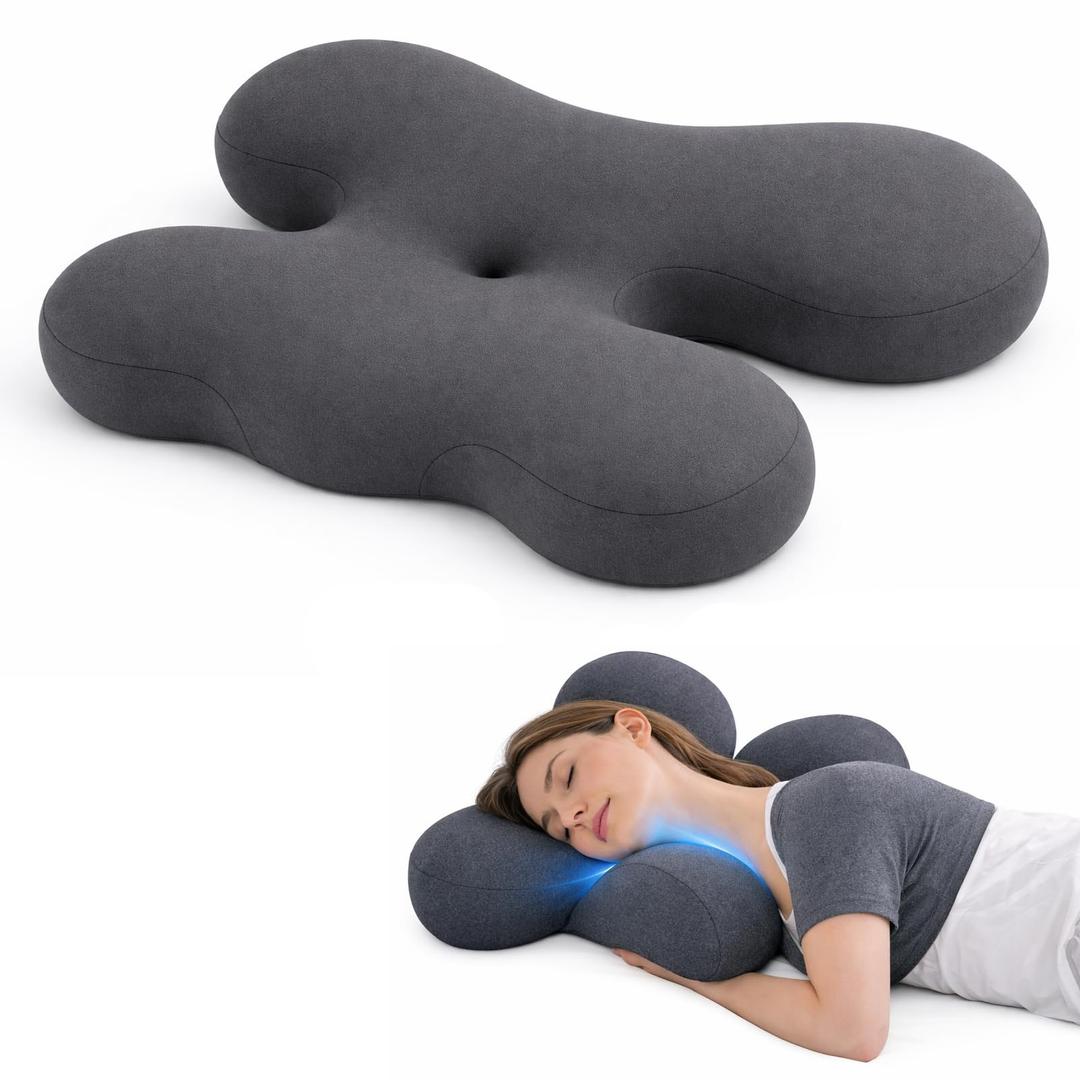 Side Sleeper Pillow for Anti-Wrinkle, Neck Pain & Breathing Smoothly, Memory Foam Pillows for for Back and Side Sleepers, Large Cervical Neck Pillow, with Enhanced Support and Comfort