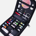 42pcs Sewing Kit for Home, Travel & Emergencies - Filled with Notions Scissor & Thread - Black Bag