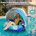Verdenu Inflatable River Tube Float with Detachable Canopy, Heavy Duty River Float for Adults, Large Pool Float with Backrest & Cup Holder for Lake, River, Pool