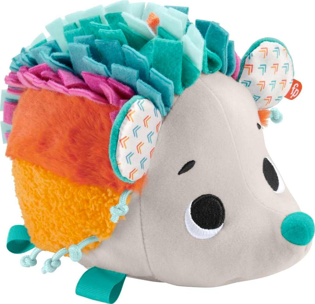 Fisher-Price Newborn Plush Toy Cuddle n' Snuggle Hedgehog with Sounds & Sensory Details for Babies 3+ Months