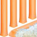 Amylove 4 Pcs PVC Inflatable Flood Barriers for Home Reusable Garage Water Prevention Barriers Flood for Rain Snow Melted Garage Door Basement Home(12 ft x 8 in x 4 in,Orange)