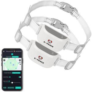 E-FENCE 2 Pack 3-in-1 GPS Dog Tracker/Training Collar/Electronic Fence Wireless Electric Collar Fence for Dogs,Adjustable Irregular Boundary,Pet Containment System,Outdoor Use Only