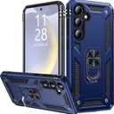 IKAZZ for Galaxy S25 Plus Case,Military Grade Shockproof Heavy Duty Protective Phone Cover Pass 16ft Drop Test with Magnetic Kickstand Car Mount Holder Blue