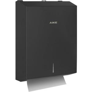 AIKE 400 Sheets Stainless Steel Multifold Commercial Wall Mount Paper Towel Dispenser, with Lock, Black AK5181 (Folded Size 10.6"x3.9" or Smaller)