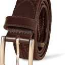 Amazon Essentials Men's Tubular Stretch Weave Belt, Brown, 36